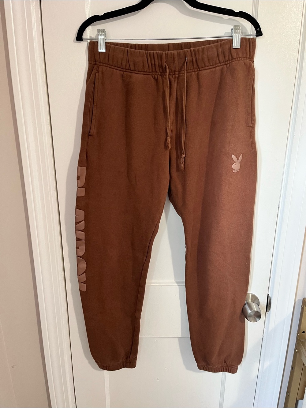 PLAYBOY Brown Crew Logo Joggers